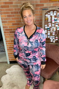 Lazy Day Pink Floral Lounge Set - Ella’s Arrow