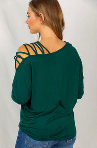 Until You Stay Hunter Green Top - Ella’s Arrow