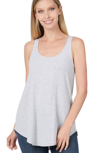 Cross My Heart Heathered Grey Tank - Ella’s Arrow