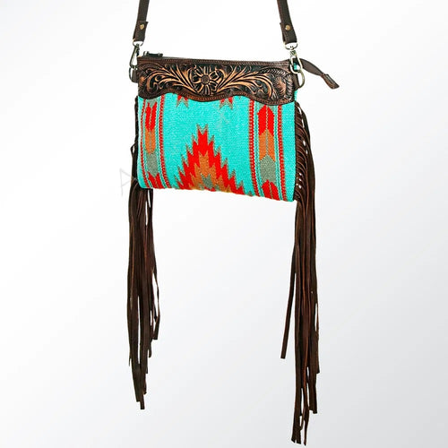 Turquoise Aztec Purse with Fringe - Ella’s Arrow