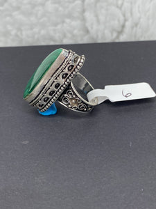 Malachite Long Teardrop Ring - Ella’s Arrow